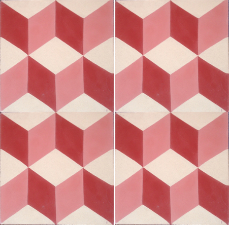 Geometric Red Encaustic Tile 20cm*20cm*1.5cm